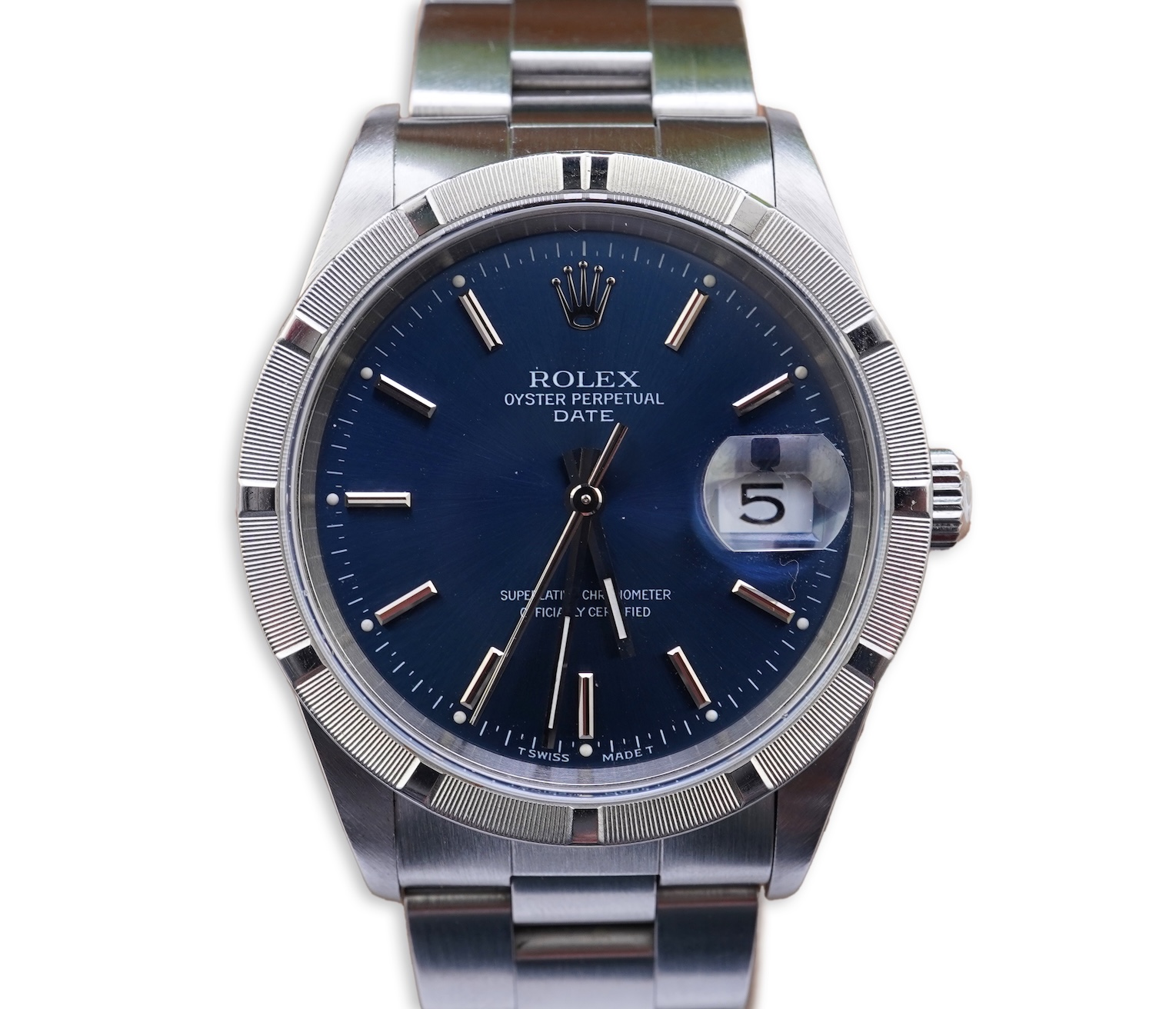 A gentleman 1990's stainless steel Rolex Oyster Perpetual Date wrist watch